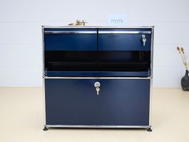 9 USM Sideboard in Stahlblau, Druckermöbel