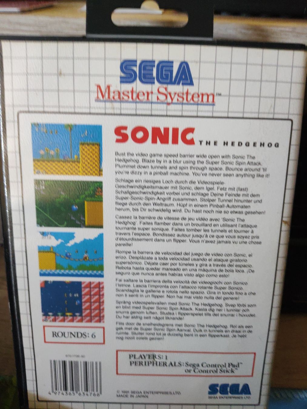 Sega Giochi: Jeu Sega Master System Sonic The Hedgehog complet – Usato da Fribourg venduto da PastGame 1