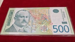 500 Dinar Serbien Banknote, Zustand neuwertig,