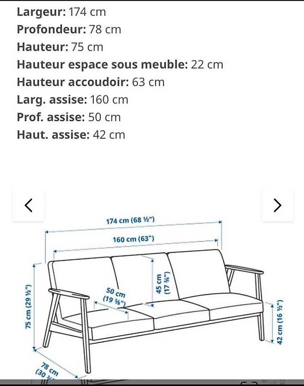 Ikea Sofas: Canapé 3 places Ekenaset IKEA – Gebraucht aus Genève von Mayatatiana 1