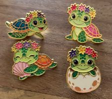 4x Pin Schildkröte