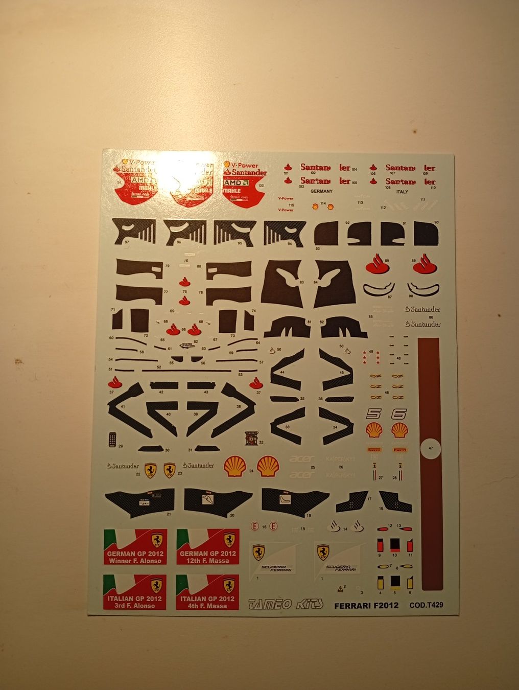 Ferrari Modellini d'auto: Décal 1/43 Ferrari F2012 – Usato da Alle venduto da Rissor