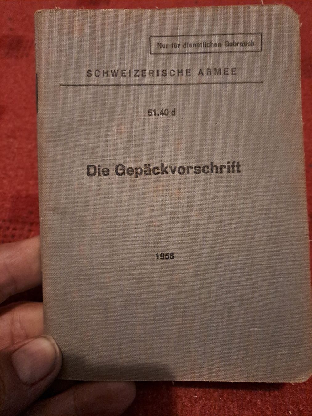 Bücher: Reglement  ' Gepäckvorschrift " – Gebraucht aus St.Gallen von Infanteriewerk 1
