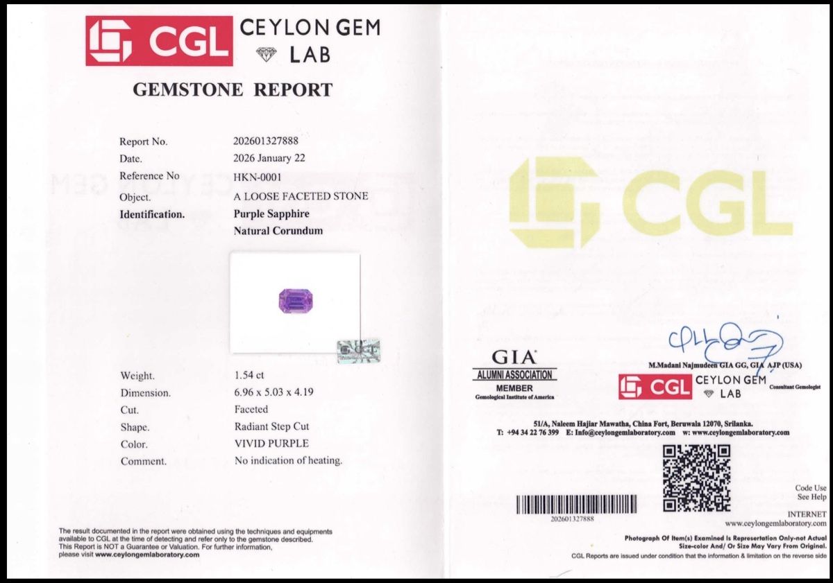 Pietre preziose: Saphir non chauffé violet intense 1.54 cts – Nuovo e nell'imballaggio originale da Cologny venduto da Chrono_supply 1