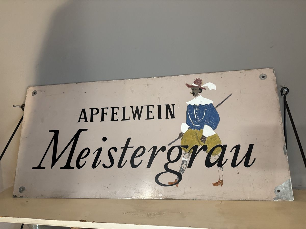Insegne: Apfelwein Meistergrau Blechschild, kein Emailschild – Usato da Staufen venduto da timelessvintage 1