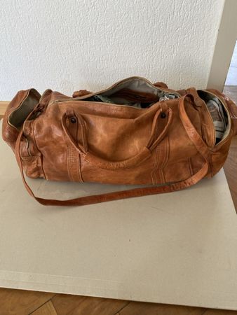 Vintage Reisetasche aus Leder, braun, Top Zustand!