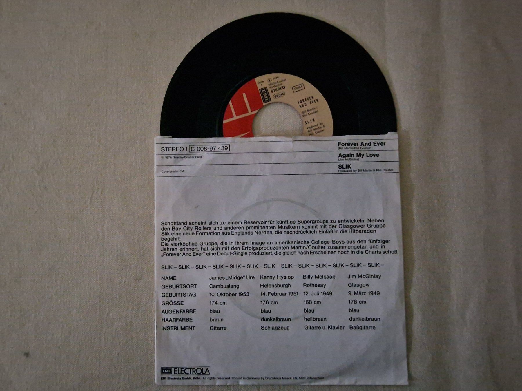 Dischi in vinile: Slik Single – Forever And Ever – Usato da Root venduto da atelier22 1