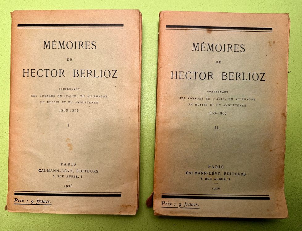 Hector Berlioz Mémoires. 1926 Kaufen auf Ricardo