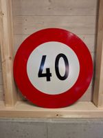 Altes Schweizer Blech-Verkehrsschild "40 Zone", Rarität!