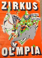 Zirkus OLYMPIA Veranstaltungs-Plakat / affiche publicitaire
