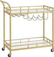 Servierwagen VASAGLE, Gold mit Glasplatten