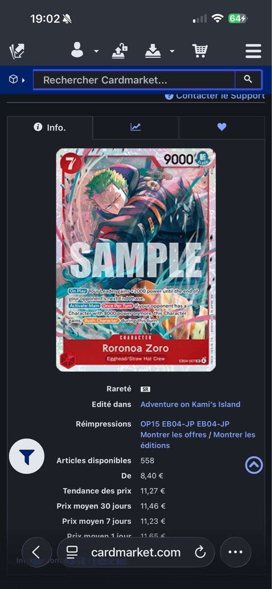 Bandai Sammelbilder & Trading cards: Roronoa Zoro SR - EB04-007 – Neu (gemäss Beschreibung) aus Vouvry von KzyNix 2