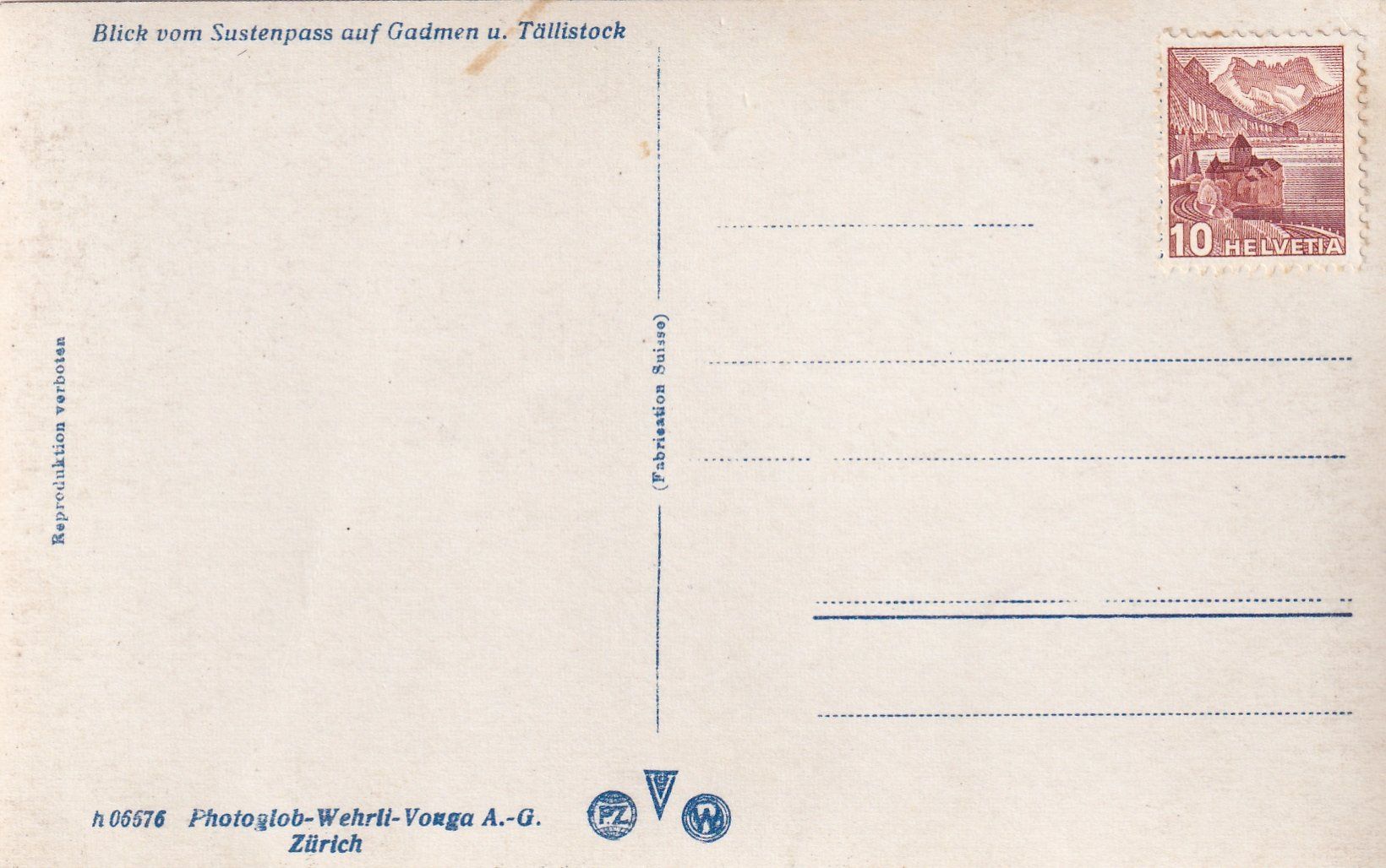 Cartoline postali: Gadmen an der Sustenpass-Strasse /aw – Usato da Hombrechtikon venduto da Rudolf07 1