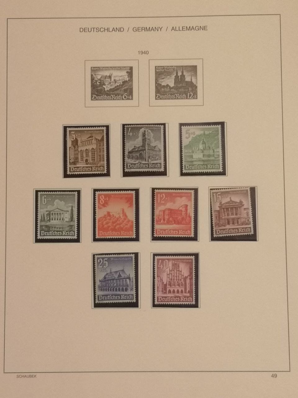 Tutti i francobolli: Deutsche Briefmarken 1939-1944. 10 Seiten. – Usato da Bern venduto da Yunkom 7