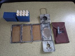 Vintage Schweizer Armeelaterne mit Kerzen, Original!