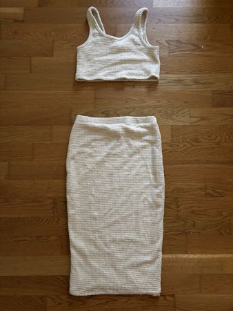H&M MAMA Jupe und Top Set beige Grösse S guter Zustand