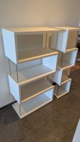 2er Set moderne Standregale weiss – Zick-Zack-Design, Top Zu