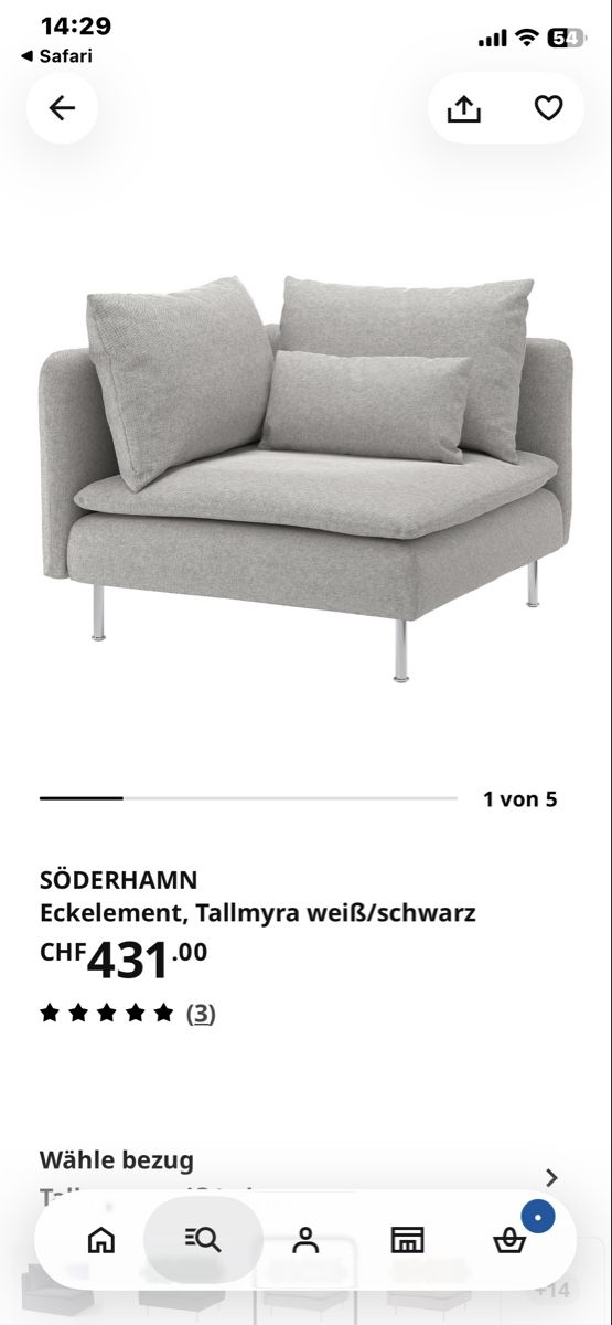 Ikea Sofas: Soederhamn Eckelement – Gebraucht aus Kriens von labual 2