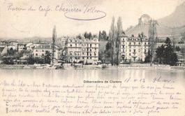 Clarens Montreux VD Landungssteg am Genfersee Panorama