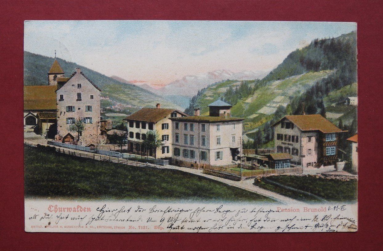 Cartoline postali: Churwalden - Pension Brunold – Usato da Rain venduto da 999-800-K