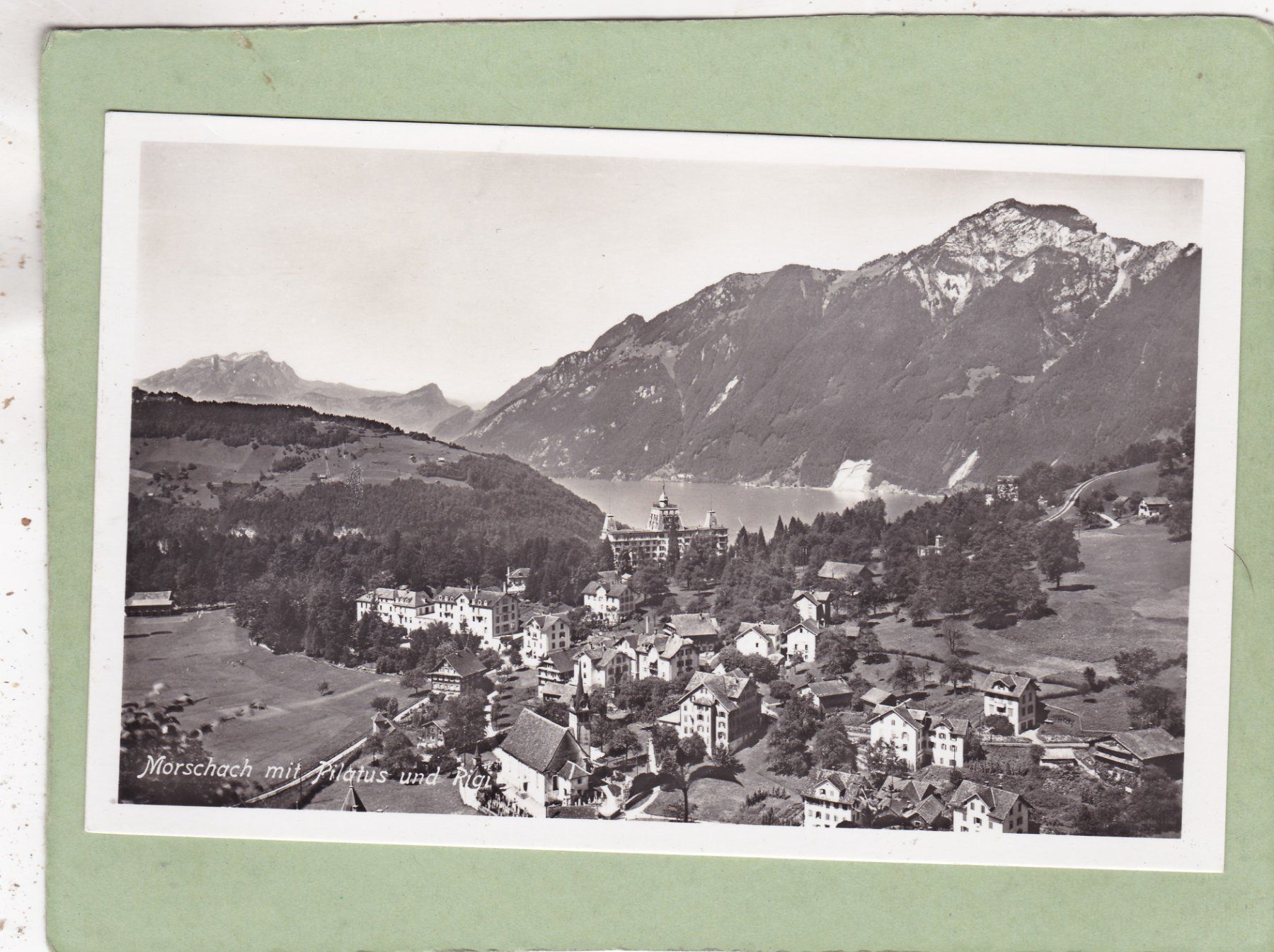 Cartoline postali: Morschach mit Pilatus und Rigi – Usato da Herisau venduto da Lisegrat2008