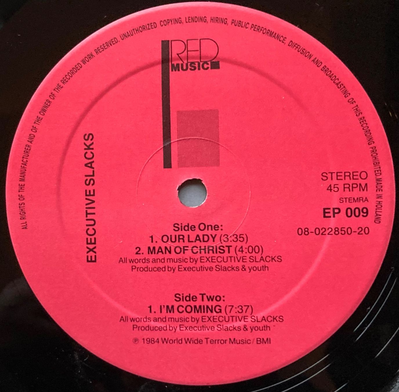 Vinyles: EXECUTIVE SLACKS - OUR LADY – D'occasion à Poliez-Pittet par Newtown-Records 2