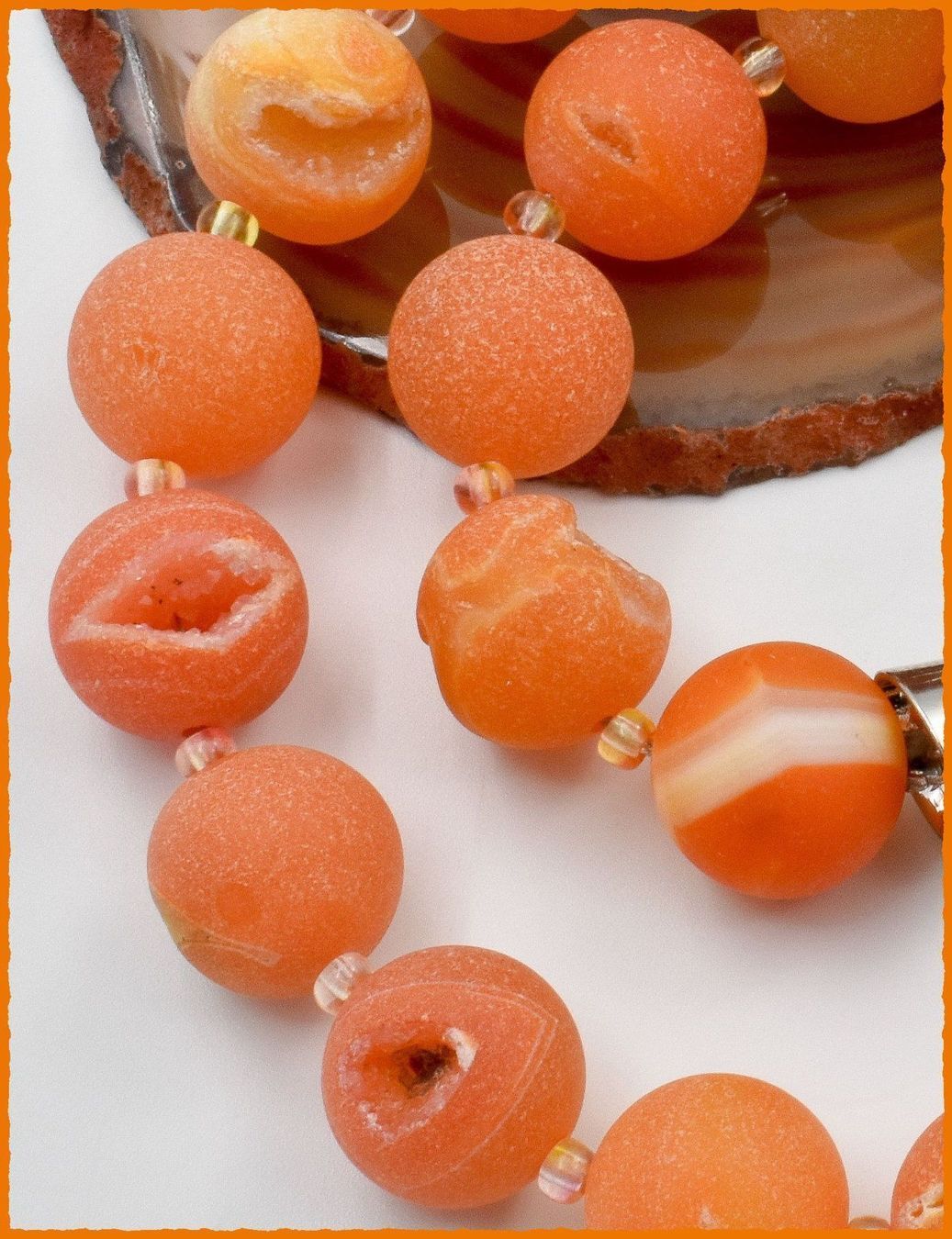 Catenine: ♛ Drusen - Achat Kugel - Collier ca. 50cm – Nuovo e nell'imballaggio originale da Oberglatt ZH venduto da Hot-Spot 2