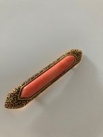 Brosche Orange vergoldet „Daniel Hechter“ Paris 80er Jahre