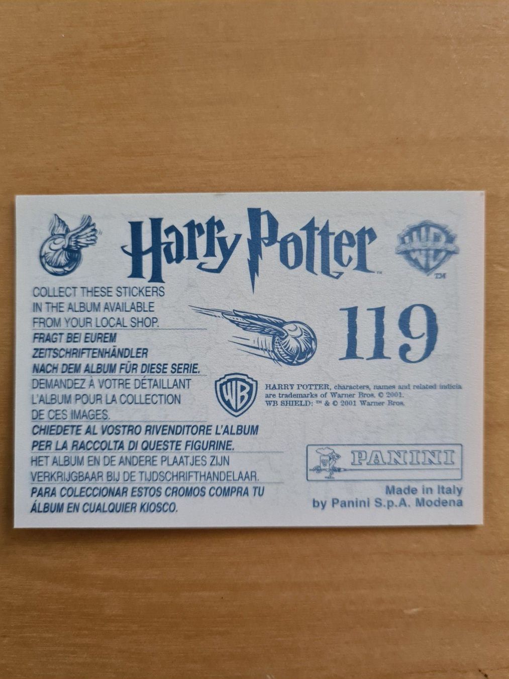 Panini Carte collezionabili: Panini Harry Potter Nr. 119 – Nuovo (secondo la descrizione) da Oberwil BL venduto da Spieltopia 1
