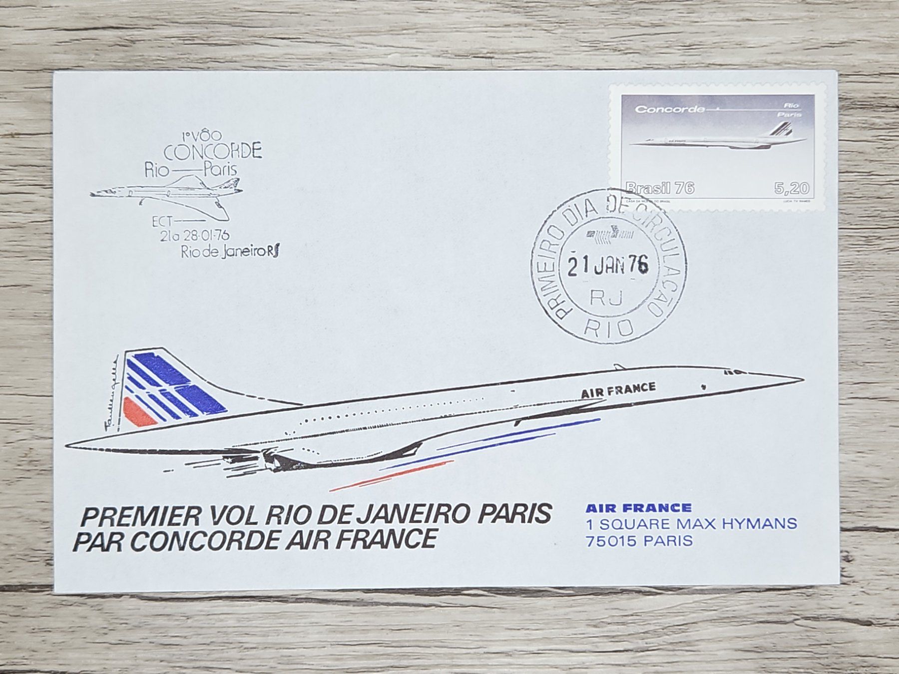 Tutti i francobolli: CL21 Enveloppe + Timbre Brasil 1976 Concorde – Usato da Cousset venduto da Patrick_Collections