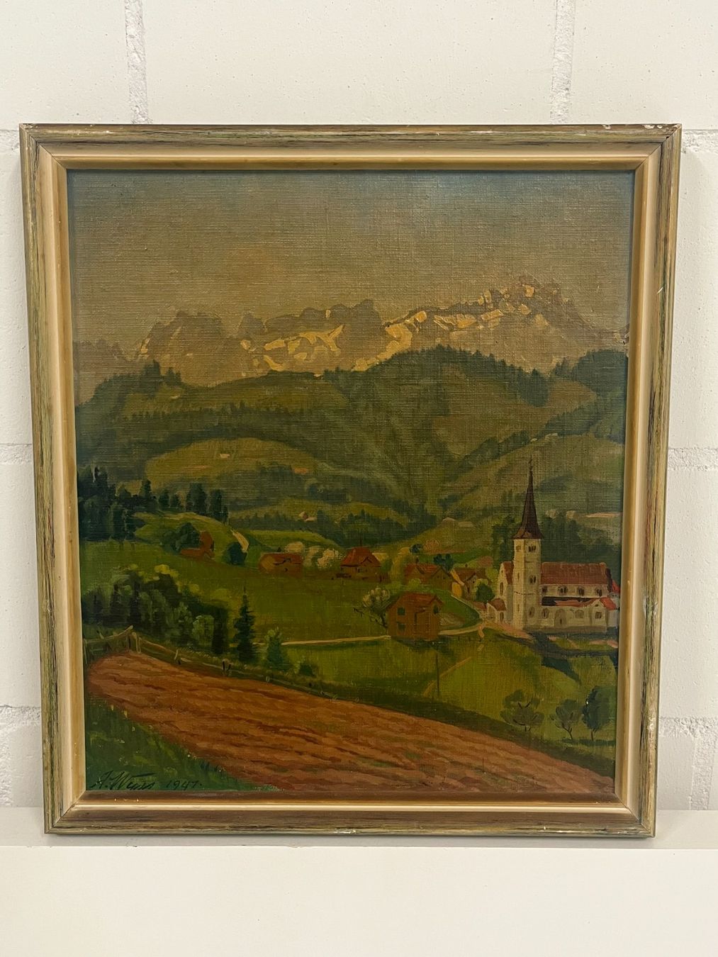 Gemälde: Wunderschön Gemälde Appenzeller A. Wyss 1947 – Gebraucht aus Basel von Kaffee_und_Kunst