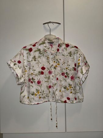 Crop-Shirt mit Blumenmuster Zara 100% Baumvolle