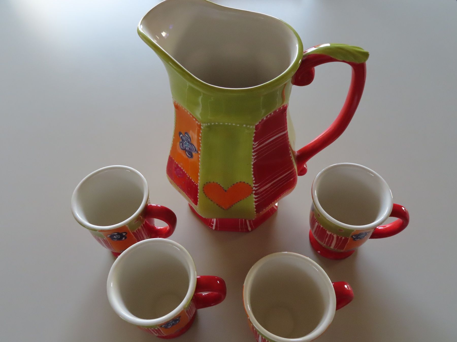 Set di piatti: Krug mit Tassen "Caprices" handbemalt ***NEU*** Geschenkidee – Nuovo (secondo la descrizione) da Wallenried venduto da Asyano 3