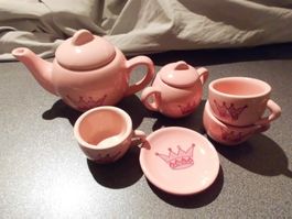 Puppengeschirr, rosa Krone
