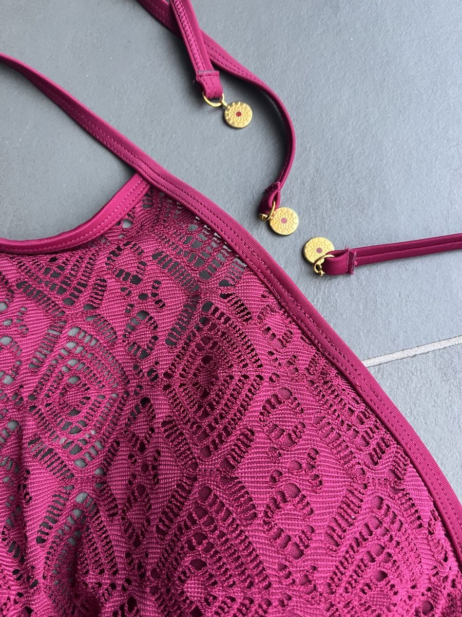 Costumi da bagno & Bikini: Bikini Spitzenoptik - Bordeaux Grösse 38/M – Usato da Sax venduto da _Kornblume_ 1