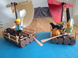 Playmobil Flösse mit Figuren Zubehör gebrauchter Zustand
