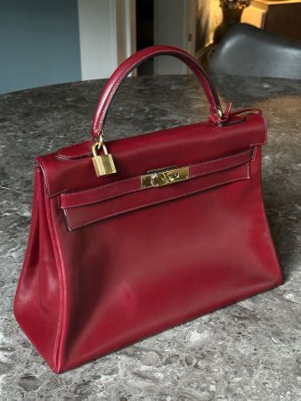 vintage HERMES KELLY Rouge H Box Calf