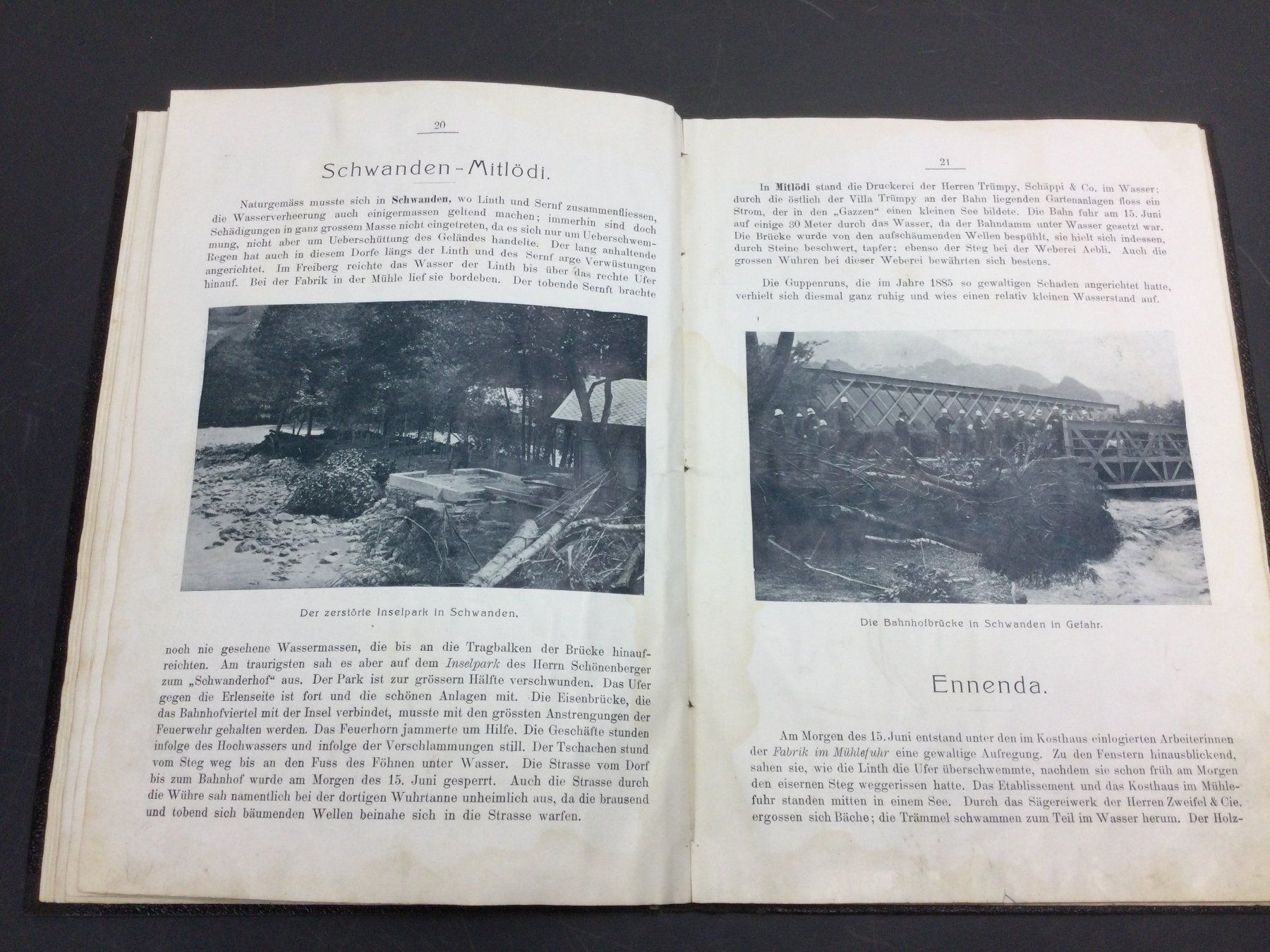 Cartoline postali: Die Wasser- Katastrophe im Kanton Glarus von 1910 – Usato da Wangen SZ venduto da kuriosum12 6