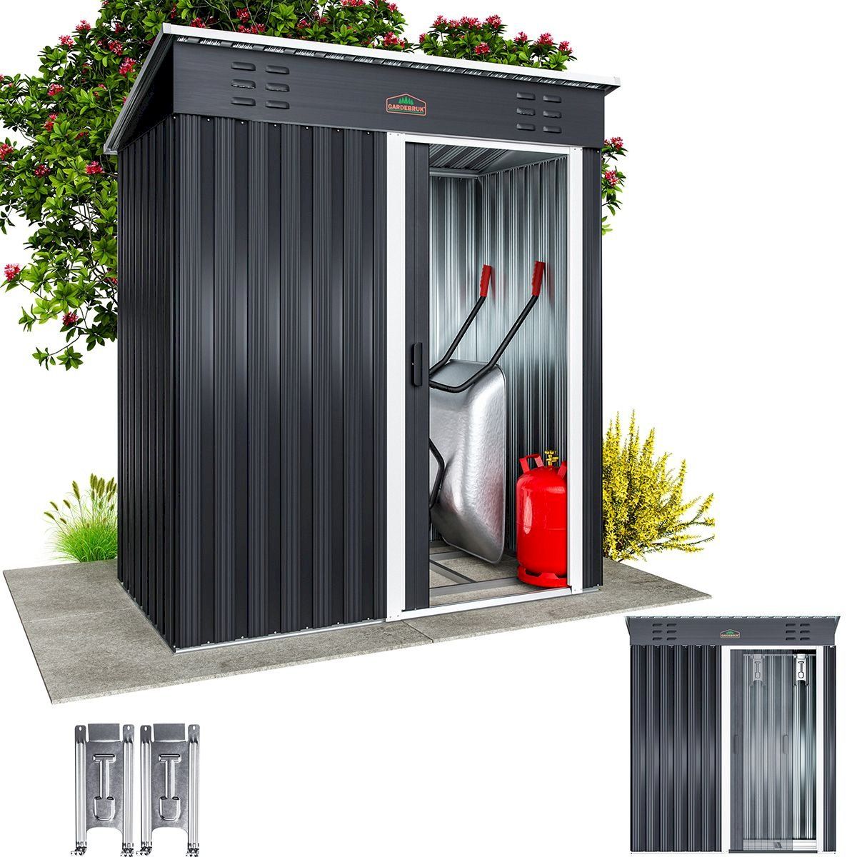 Gartenhäuser & Gewächshäuser: GARDEBRUK Gerätehaus Anthrazit – Neu und originalverpackt aus Bottighofen von zaap 7