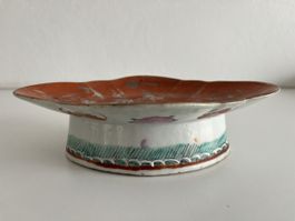 antike, chinesische Porzellan Fussschale / Präsentierschale