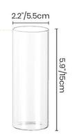 15 Glasvasen zylindrisch, je 15x5.5 cm