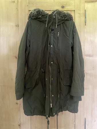 Tommy Hilfiger Wintermantel, Khaki, XS, mit Kunstfell