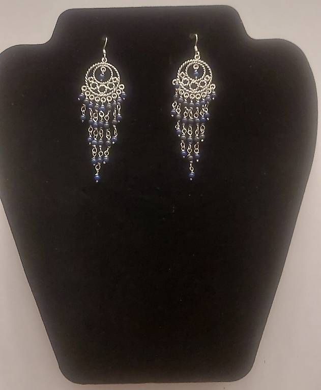 Orecchini pendenti & Orecchini a lobo: Orecchini a chandelier con lapislazzuli in argento 925 – Usato da Tesserete venduto da BreezyRose 1