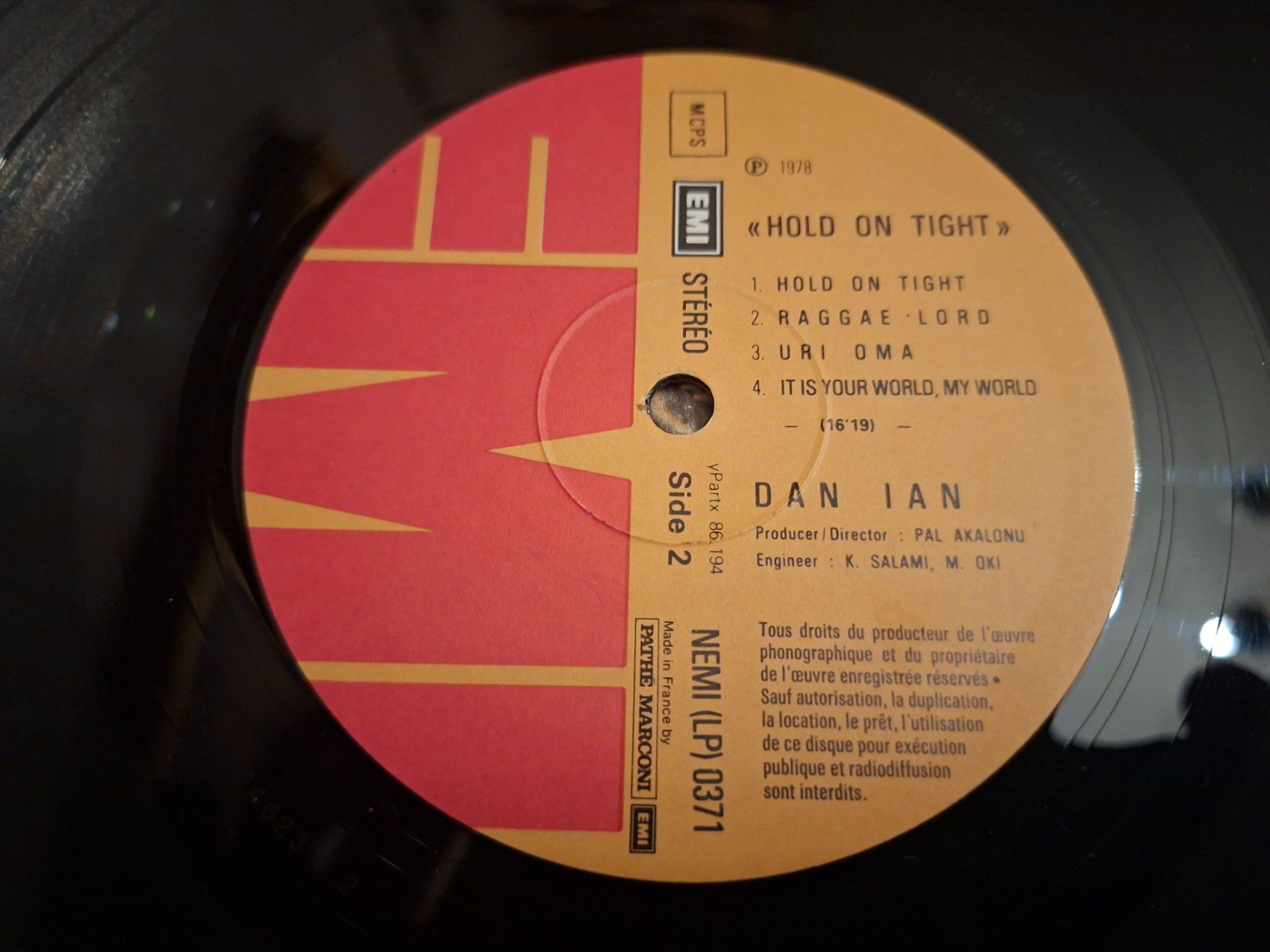 Vinyles: African Reggae LP - Dan Ian - Hold On Tight - 1978 – D'occasion à Bernex par Wannabehasbeen01 4