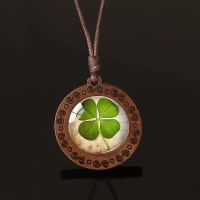 Glücksbringer Halskette - ECHTES Kleeblatt neu🍀 ...