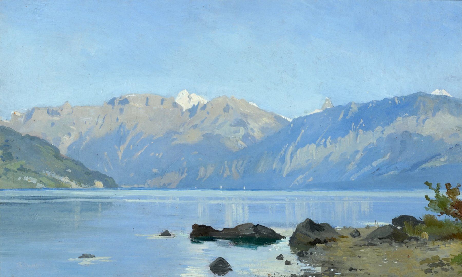 Gemälde: Rodolphe Auguste Bachelin (1830-1890): Thunersee – Gebraucht aus Meilen von Anonymous3 1
