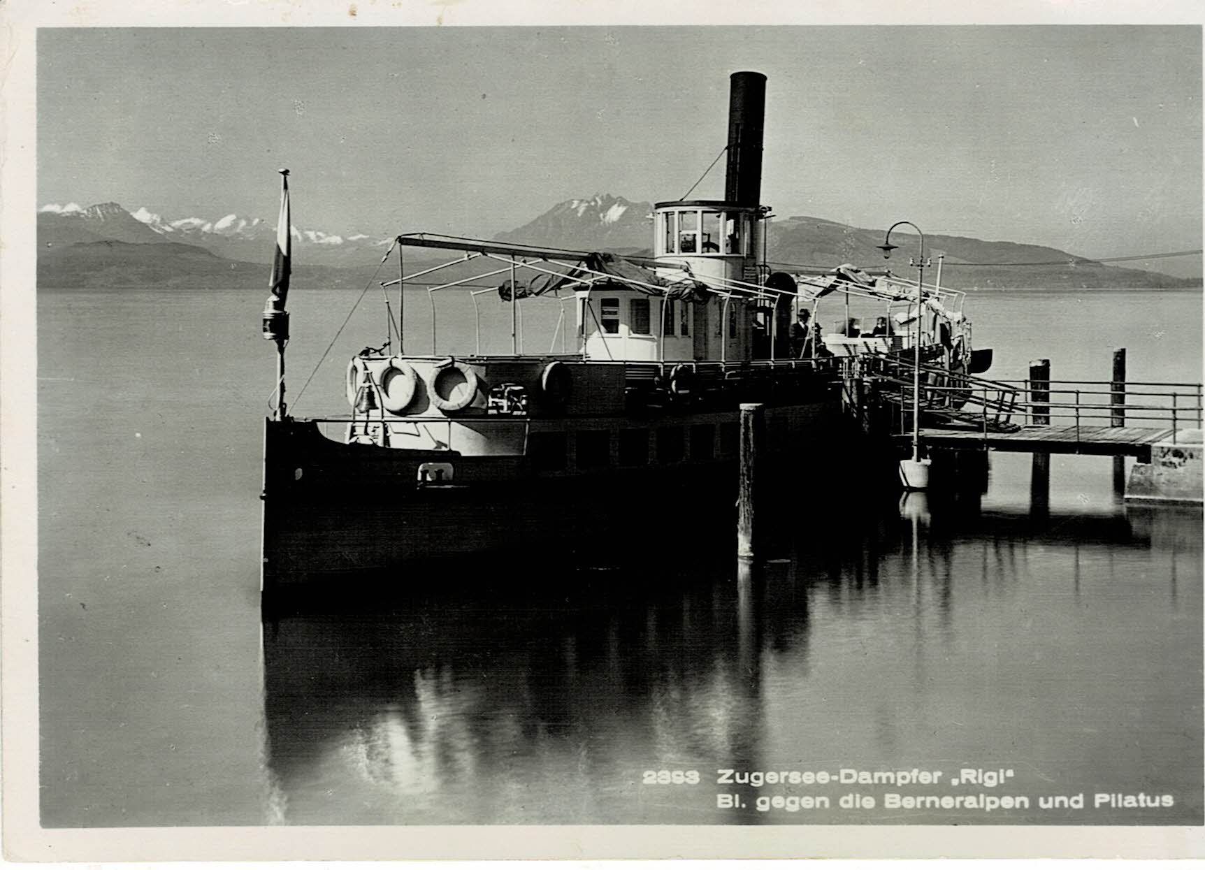 Ansichtskarten: Zugersee mit DAMPFER "RIGI" ZG ca 1940! – Neu (gemäss Beschreibung) aus Hergiswil NW von Kartenfrau