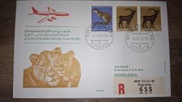 Swissair Zürich - Geneve - Nairobi 04.04.1968