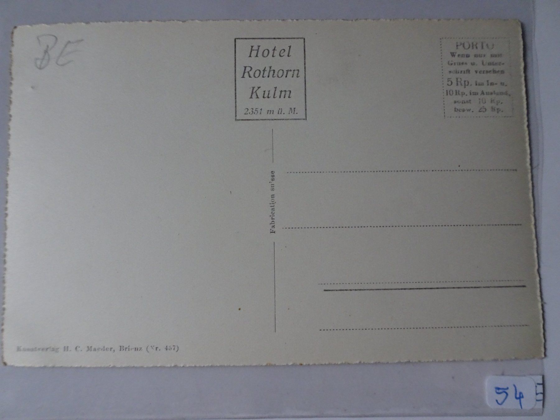 Cartoline postali: Alte Postkarte Brienzer-Rothorn mit Bahn – Usato da Schönenwerd venduto da schnitzunddrunter 1