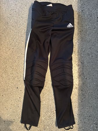 Pantalon de gardien Adidas, taille 140, noir et blanc.